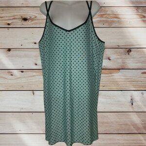 Plus Size - XXL - Light Blue Polka Dot Nightgown - Strappy Criss-Cross Back